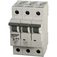 СВЕТОЗАР 32 А, 400 B, 6 kA, 3-полюсной, "В", автоматический выключатель "ПРЕМИУМ" SV-49013-32-B СВЕТОЗАР 32 А, 400 B, 6 kA, 3-полюсной, "В", автоматический выключатель "ПРЕМИУМ" SV-49013-32-B