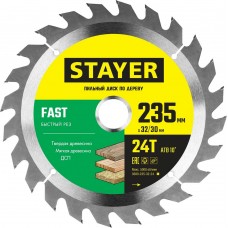 STAYER FAST 235 x 32/30мм 24Т, диск пильный по дереву, быстрый рез STAYER FAST 235 x 32/30мм 24Т, диск пильный по дереву, быстрый рез
