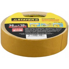 STAYER 38 мм х 10 м, основа тканевая, двусторонняя клейкая лента (скотч) 1217-38-10 STAYER 38 мм х 10 м, основа тканевая, двусторонняя клейкая лента (скотч) 1217-38-10