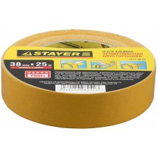 STAYER 38 мм х 25 м, основа тканевая, двусторонняя клейкая лента (скотч) 1217-38-25 STAYER 38 мм х 25 м, основа тканевая, двусторонняя клейкая лента (скотч) 1217-38-25