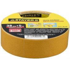 STAYER 38 мм х 5 м, основа полипропиленовая, двусторонняя клейкая лента (скотч) 1221-38-05 STAYER 38 мм х 5 м, основа полипропиленовая, двусторонняя клейкая лента (скотч) 1221-38-05