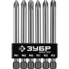 ЗУБР 6 предметов, набор: биты длинные "МХ-6" 26089-H6 ЗУБР 6 предметов, набор: биты длинные "МХ-6" 26089-H6