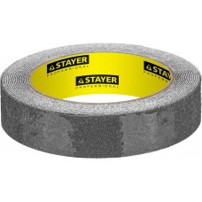 STAYER 25 мм х 5м, черная, лента клейкая противоскользящая (скотч) 12270-25-05 STAYER 25 мм х 5м, черная, лента клейкая противоскользящая (скотч) 12270-25-05