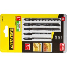 STAYER T-хвост., по дереву, 5 шт, SUPER №1. набор полотен для лобзика (15980-H5-1) STAYER T-хвост., по дереву, 5 шт, SUPER №1. набор полотен для лобзика (15980-H5-1)
