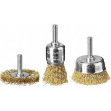 ЗУБР 3 шт, латунированная проволока, набор щеток для дрели 3530-H3_z02 ЗУБР 3 шт, латунированная проволока, набор щеток для дрели 3530-H3_z02