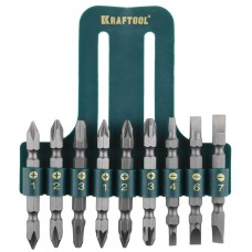 KRAFTOOL 9 шт., Cr-V, набор бит 26060-H10 KRAFTOOL 9 шт., Cr-V, набор бит 26060-H10