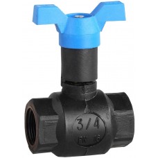 ЗУБР Ø 3/4", ручка "бабочка", кран шаровой полнопроходной "мама-мама" 4-51530-PA-3/4 ЗУБР Ø 3/4", ручка "бабочка", кран шаровой полнопроходной "мама-мама" 4-51530-PA-3/4