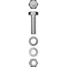 ЗУБР M6 x 25 мм, 10 шт., болт с шестигранной головкой в комплекте с гайкой, шайбой, шайбой пружинной 303436-06-025 ЗУБР M6 x 25 мм, 10 шт., болт с шестигранной головкой в комплекте с гайкой, шайбой, шайбой пружинной 303436-06-025