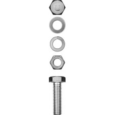 ЗУБР M8 x 20 мм, 6 шт., болт с шестигранной головкой в комплекте с гайкой, шайбой, шайбой пружинной 303436-08-020 ЗУБР M8 x 20 мм, 6 шт., болт с шестигранной головкой в комплекте с гайкой, шайбой, шайбой пружинной 303436-08-020