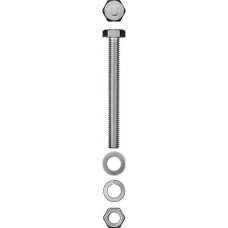 ЗУБР M8 x 70 мм, 3 шт., болт с шестигранной головкой в комплекте с гайкой, шайбой, шайбой пружинной 303436-08-070 ЗУБР M8 x 70 мм, 3 шт., болт с шестигранной головкой в комплекте с гайкой, шайбой, шайбой пружинной 303436-08-070