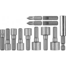 STAYER 13 шт., Cr-V, набор бит и торцовых головок 2611-H13 STAYER 13 шт., Cr-V, набор бит и торцовых головок 2611-H13