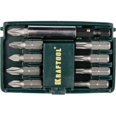 KRAFTOOL Compact-10 с магнитным адаптером 10 шт, Набор бит (26130-H10) KRAFTOOL Compact-10 с магнитным адаптером 10 шт, Набор бит (26130-H10)
