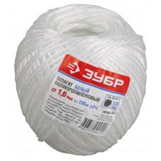 ЗУБР 130 м, 1.6 мм, 22 кгс, 1.0 ктекс, белый, шпагат полипропиленовый 50100-130 ЗУБР 130 м, 1.6 мм, 22 кгс, 1.0 ктекс, белый, шпагат полипропиленовый 50100-130