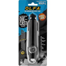 OLFA 18 мм, сегментированное лезвие, винтовой фиксатор, цельная алюминиевая рукоятка, нож X-design OL-MXP-L OLFA 18 мм, сегментированное лезвие, винтовой фиксатор, цельная алюминиевая рукоятка, нож X-design OL-MXP-L
