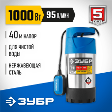 ЗУБР 1000 Вт, 95 л/мин, насос погружной дренажный для чистой воды НПЧ-Т5-1000-С Профессионал ЗУБР 1000 Вт, 95 л/мин, насос погружной дренажный для чистой воды НПЧ-Т5-1000-С Профессионал