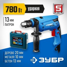 ЗУБР 780 Вт, кейс, дрель ударная ЗДУ-780 ЭРКМ2 Профессионал ЗУБР 780 Вт, кейс, дрель ударная ЗДУ-780 ЭРКМ2 Профессионал