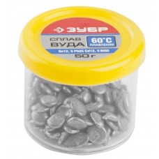 ЗУБР 50 г, Sn12,5Pb25Cd12,5Bi50, сплав легкоплавкий в гранулах ВУДА 55458-050 ЗУБР 50 г, Sn12,5Pb25Cd12,5Bi50, сплав легкоплавкий в гранулах ВУДА 55458-050