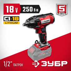 ЗУБР 18В, без АКБ, в коробке, аккумуляторный гайковерт ударный ГУЛ-255 Мастер ЗУБР 18В, без АКБ, в коробке, аккумуляторный гайковерт ударный ГУЛ-255 Мастер