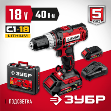 ЗУБР 18 В, 2 АКБ (2Ач), в кейсе, дрель-шуруповерт ДШЛ-185-22 Мастер ЗУБР 18 В, 2 АКБ (2Ач), в кейсе, дрель-шуруповерт ДШЛ-185-22 Мастер