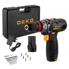 Аккумуляторная дрель-шуруповерт DEKO GCD12DU3 Li-Ion в кейсе со съемным патроном, 32 Нм, 2 аккумулятора*1,5 Ач, з/у 063-4115