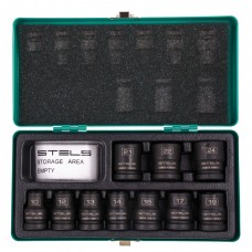 Набор шестигранных ударных торцевых головок 1/2, 10-24 мм, 10 шт, Stels, ( 13997 ) Набор шестигранных ударных торцевых головок 1/2, 10-24 мм, 10 шт, Stels, ( 13997 )