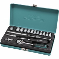 Набор торцевых головок с трещоткой, 1/4, 18 предметов Stels, ( 13573 ) Набор торцевых головок с трещоткой, 1/4, 18 предметов Stels, ( 13573 )
