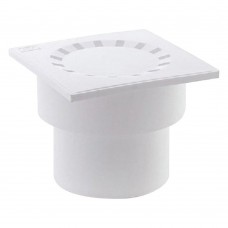 Трап 50 вертикальный с пластиковой решеткой 100*100 мм, Политэк Трап 50 вертикальный с пластиковой решеткой 100*100 мм, Политэк