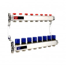 Группа коллекторная для отопления VARMEGA VM15508 ВР 1", на 8 контуров 3/4" EK, нерж. сталь Группа коллекторная для отопления VARMEGA VM15508 ВР 1", на 8 контуров 3/4" EK, нерж. сталь