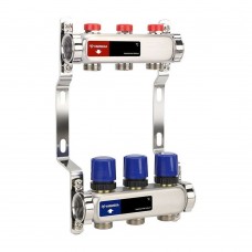 Группа коллекторная для отопления VARMEGA VM15503 ВР 1", на 3 контура 3/4" EK, нерж. сталь Группа коллекторная для отопления VARMEGA VM15503 ВР 1", на 3 контура 3/4" EK, нерж. сталь