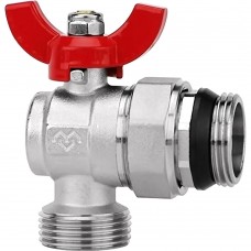 Комплект угловых шаровых кранов VARMEGA, НР 1"x1", с разъемным соединением, для коллектор. групп Комплект угловых шаровых кранов VARMEGA, НР 1"x1", с разъемным соединением, для коллектор. групп