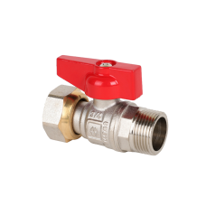 Кран шаровой латунный Ду 15 PN25 нр-накидная гайка, бабочка Кран шаровой латунный Ду 15 PN25 нр-накидная гайка, бабочка