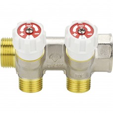 Коллектор распределительный VARMEGA с запорными клапанами 3/4х1/2, 2 выхода Коллектор распределительный VARMEGA с запорными клапанами 3/4х1/2, 2 выхода