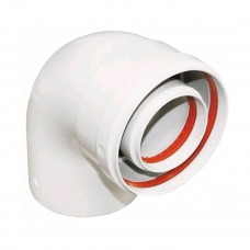 Колено коаксиальное полипропиленовое 90, диам. 60/100 мм для конденсационных котлов Колено коаксиальное полипропиленовое 90, диам. 60/100 мм для конденсационных котлов