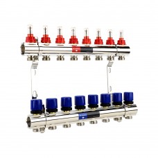 Группа коллекторная VARMEGA с расходомерами ВР 1" 8 х 3/4" EK латунь VM15408 Группа коллекторная VARMEGA с расходомерами ВР 1" 8 х 3/4" EK латунь VM15408