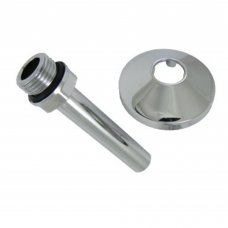 Трубка соединительная с розеткой 15х1-1/2" нр, длина 110 мм, отражатель d-50мм (Хром) Трубка соединительная с розеткой 15х1-1/2" нр, длина 110 мм, отражатель d-50мм (Хром)