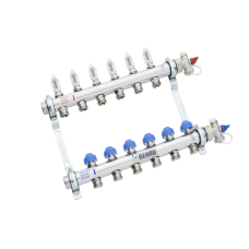 Коллектор распределительный HKV-D 1"х3/4"ЕК 6 вых. нерж. сталь с расходомерами Коллектор распределительный HKV-D 1"х3/4"ЕК 6 вых. нерж. сталь с расходомерами