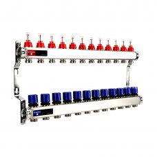 Группа коллекторная с расходомерами VARMEGA VM15112 ВР 1", на 12 контуров 3/4" EK, нерж. сталь Группа коллекторная с расходомерами VARMEGA VM15112 ВР 1", на 12 контуров 3/4" EK, нерж. сталь