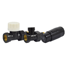 Комплект узла нижнего подкл SCHLOSSER прямой STANDARD MINI 1/2" (Ral 9005) с термоголовкой MINI DIAMANT М30х1,5 Комплект узла нижнего подкл SCHLOSSER прямой STANDARD MINI 1/2" (Ral 9005) с термоголовкой MINI DIAMANT М30х1,5