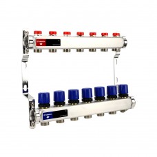 Группа коллекторная для отопления VARMEGA VM15507 ВР 1", на 7 контуров 3/4" EK, нерж. сталь Группа коллекторная для отопления VARMEGA VM15507 ВР 1", на 7 контуров 3/4" EK, нерж. сталь