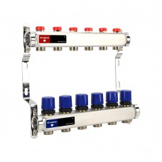 Группа коллекторная для отопления VARMEGA VM15506 ВР 1", на 6 контуров 3/4" EK, нерж. сталь Группа коллекторная для отопления VARMEGA VM15506 ВР 1", на 6 контуров 3/4" EK, нерж. сталь