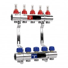 Группа коллекторная VARMEGA с расходомерами VM15412 ВР 1", 12х3/4" EK, латунь Группа коллекторная VARMEGA с расходомерами VM15412 ВР 1", 12х3/4" EK, латунь