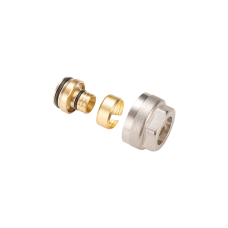 Фитинг обжимной для полиэтиленовой и металполимерной трубы 16х2,2х1/2" под евроконус Фитинг обжимной для полиэтиленовой и металполимерной трубы 16х2,2х1/2" под евроконус