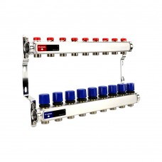 Группа коллекторная для отопления VARMEGA VM15509 ВР 1", на 9 контуров 3/4" EK, нерж. сталь Группа коллекторная для отопления VARMEGA VM15509 ВР 1", на 9 контуров 3/4" EK, нерж. сталь