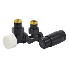 Комплект узла нижнего подкл SCHLOSSER угловой STANDARD MINI 1/2" (Ral 9005) с термоголовкой MINI DIAMANT М30х1,5 Комплект узла нижнего подкл SCHLOSSER угловой STANDARD MINI 1/2" (Ral 9005) с термоголовкой MINI DIAMANT М30х1,5