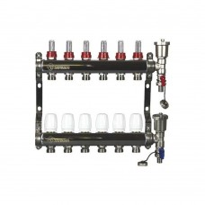 Группа коллект. ALTSTREAM с расходомерами, дренаж. краном и воздухоотвод., нерж. сталь 1"х 6х3/4" Группа коллект. ALTSTREAM с расходомерами, дренаж. краном и воздухоотвод., нерж. сталь 1"х 6х3/4"