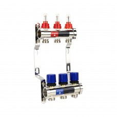 Группа коллекторная VARMEGA с расходомерами ВР 1" 3 х 3/4" EK латунь VM15403 Группа коллекторная VARMEGA с расходомерами ВР 1" 3 х 3/4" EK латунь VM15403