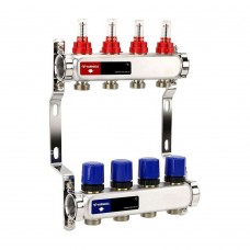 Группа коллекторная с расходомерами VARMEGA VM15104 ВР 1", на 4 контура 3/4" EK, нерж. сталь Группа коллекторная с расходомерами VARMEGA VM15104 ВР 1", на 4 контура 3/4" EK, нерж. сталь