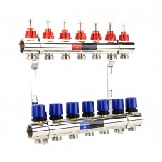 Группа коллекторная VARMEGA с расходомерами ВР 1" 7 х 3/4" EK латунь VM15407 Группа коллекторная VARMEGA с расходомерами ВР 1" 7 х 3/4" EK латунь VM15407