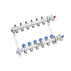 Коллектор распределительный REHAU HKV 1"х3/4"ЕК 8 вых. нерж. сталь без расходомеров Коллектор распределительный REHAU HKV 1"х3/4"ЕК 8 вых. нерж. сталь без расходомеров