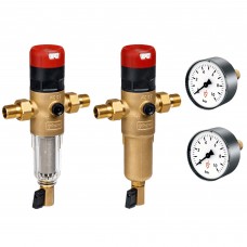 Набор: 2 сетчатых фильтра с редуктором давления Goetze FD07-1/2C+H и 2 манометра Goetze MA10-50 Набор: 2 сетчатых фильтра с редуктором давления Goetze FD07-1/2C+H и 2 манометра Goetze MA10-50